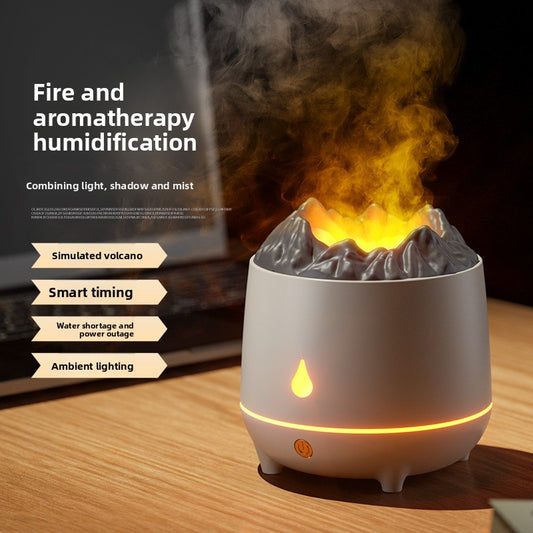Ultrasonic Flame Aromatherapy Humidifier – Cozy Relaxation at Home