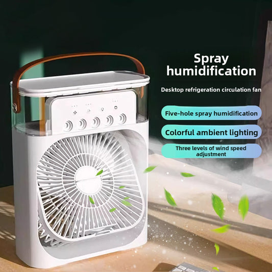 Five-Hole Spray USB Humidifier & Fan – Cool, Calm, Comfortable
